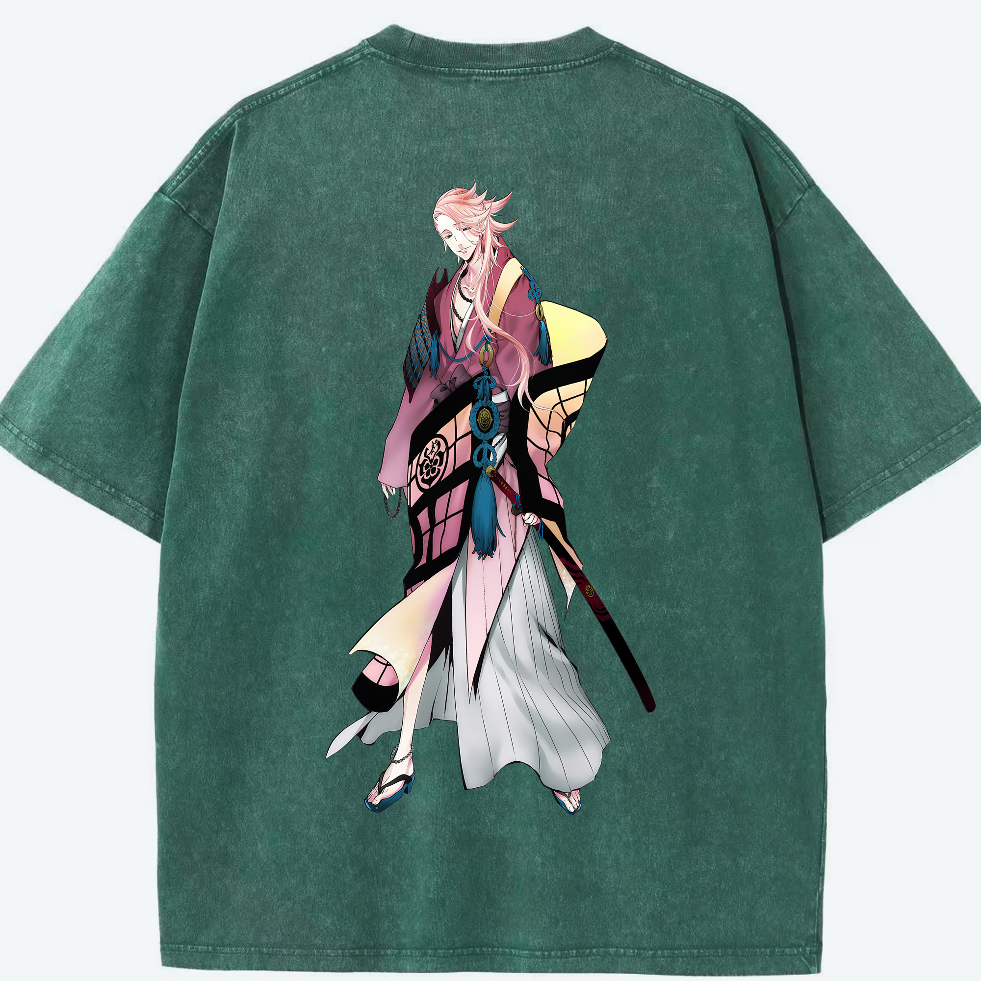 （画像用） 刀剣乱舞 Touken Ranbu 綿100% ヴィンテージ風 半袖Tシャツ（背面プリント）